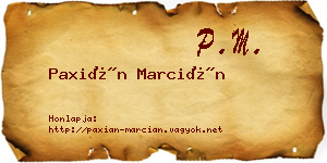 Paxián Marcián névjegykártya